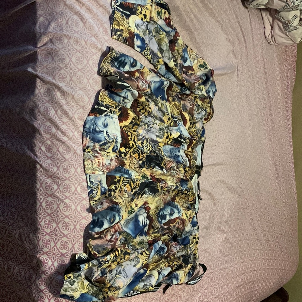 Plus Multi Renaissance Bardot Ballon Sleeve Corset Top